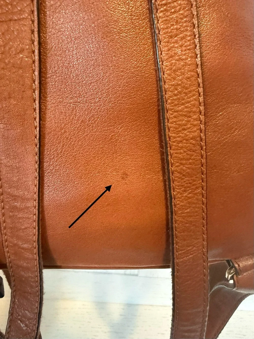 Fossil Cognac Leather Megan Mini Backpack